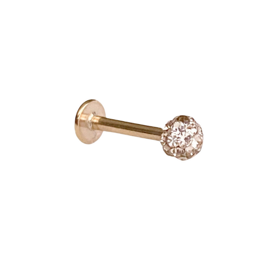 Tiny Crystal Ball Flat Back Earring - Rose Gold - Blush & Co.