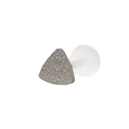 Brushed Triangle Silver Acrylic Flat Back Earring - Blush & Co.