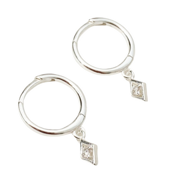 Charlotte Silver Huggie Earrings - Blush & Co.