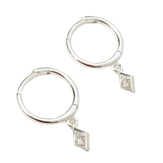 Charlotte Silver Huggie Earrings - Blush & Co.