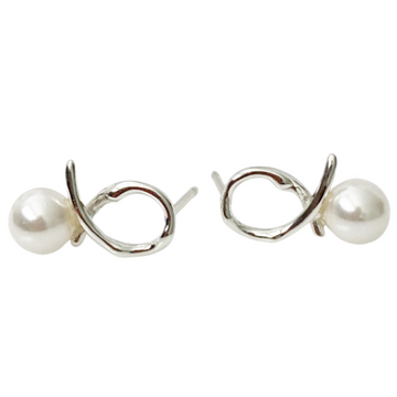 Olivia Pearl Stud Earrings - Silver - Blush & Co.
