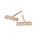 Mini Zirconia Bar Stud Earrings - Rose Gold - Blush & Co.