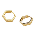 Geometric Huggie Earrings - Gold - Blush & Co.