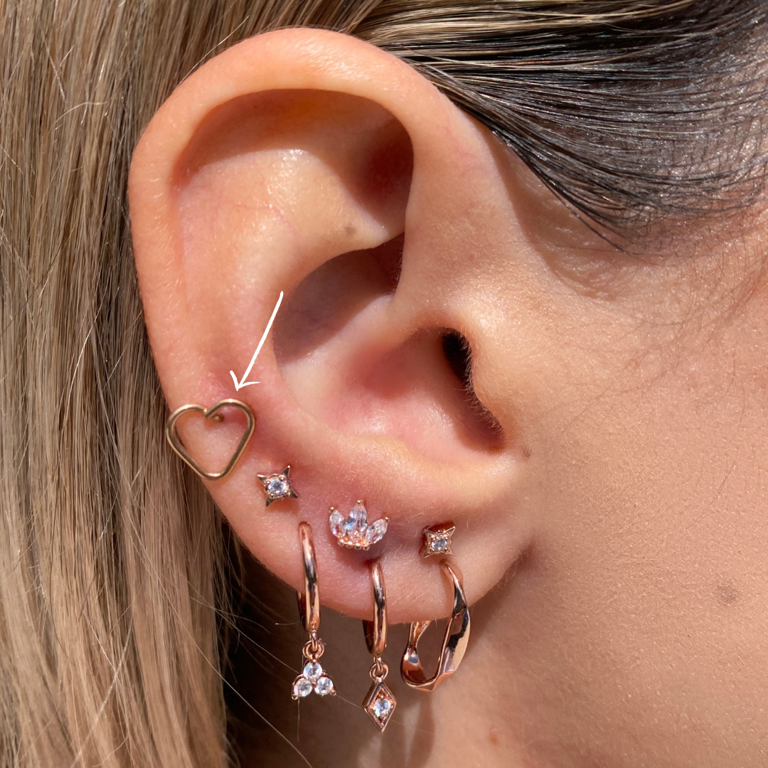 Open Heart Acrylic Flat Back Earring - Rose Gold - Blush & Co.