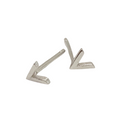 Mini V Silver Stud Earrings - Blush & Co.