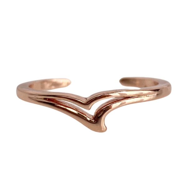 Wave Rose Gold Toe Ring - Blush & Co.