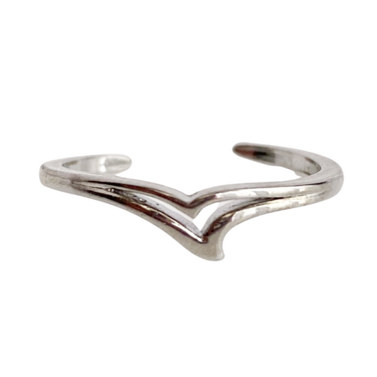 Wave Silver Toe Ring - Blush & Co.