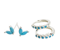 Shai Turquoise Silver Huggie Earrings - Blush & Co.