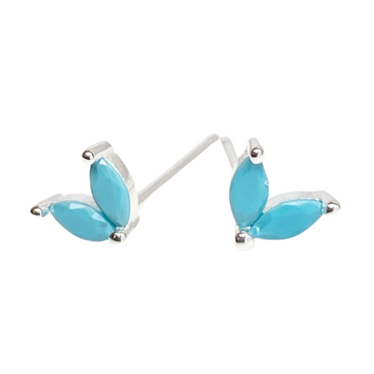 Aker Turquoise Silver Stud Earrings - Blush & Co.