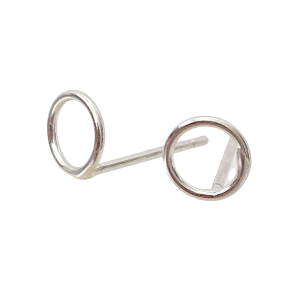 Mini Open Circle Silver Stud Earrings - Blush & Co.