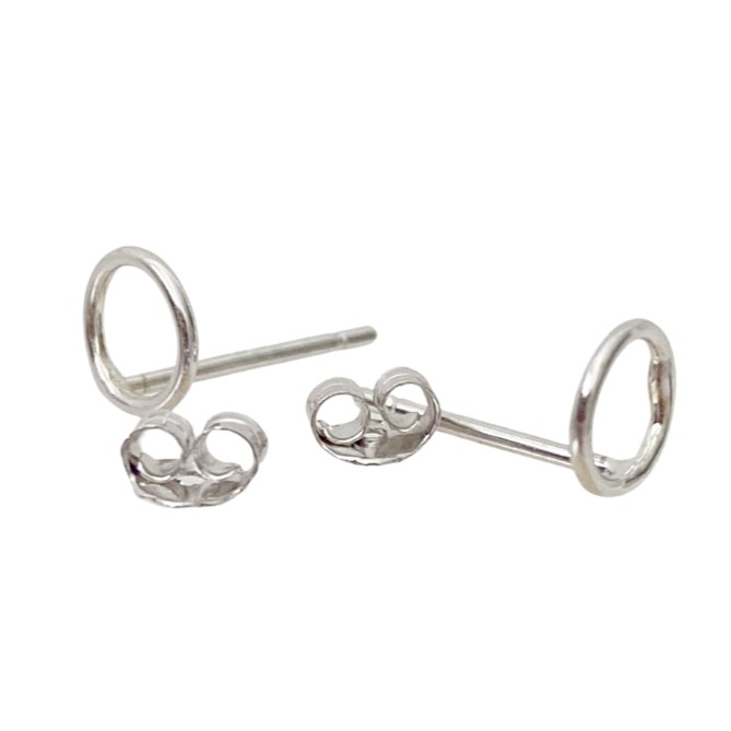 Mini Open Circle Silver Stud Earrings - Blush & Co.