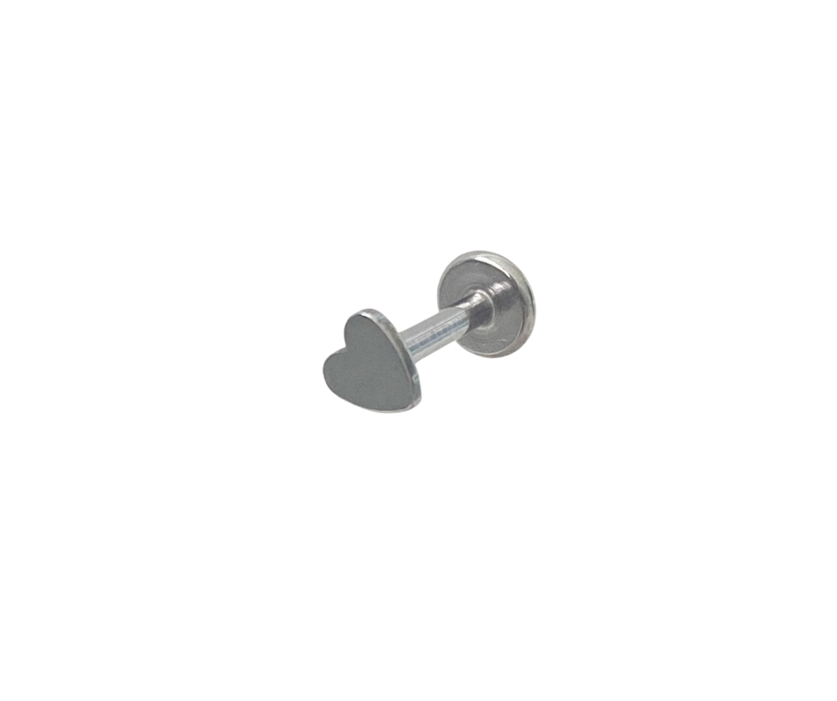Tiny Heart Silver Flat Back Earring - Blush & Co.
