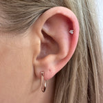 Zirconia Trinity Barbell Stud Earring - Rose Gold - Blush & Co.