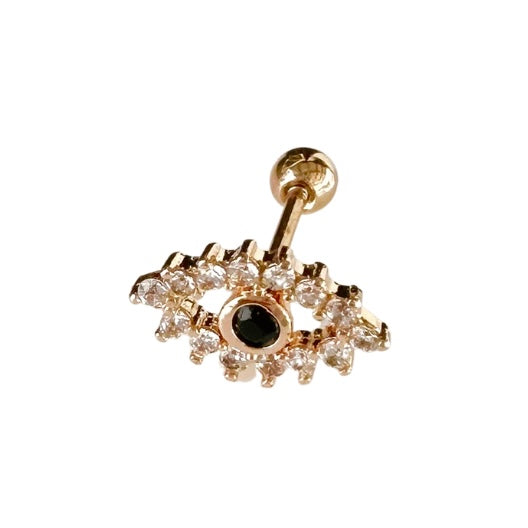 Evil Eye Crystal Barbell Earring - Rose Gold - Blush & Co.