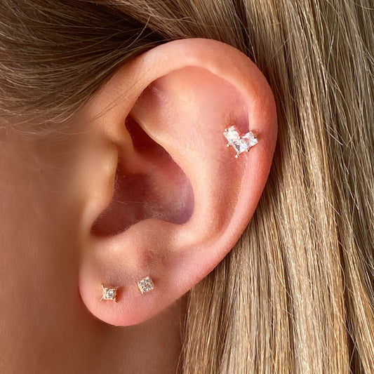 Mini Zirconia Star Stud Earrings - Rose Gold - Blush & Co.