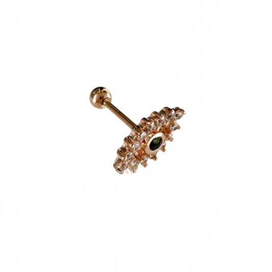 Evil Eye Crystal Barbell Earring - Rose Gold - Blush & Co.