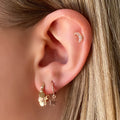 Crystal Star & Moon Rose Gold Barbell - Blush & Co.