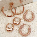 Rose Gold Hoop Earrings - Three Piece Set - Blush & Co.