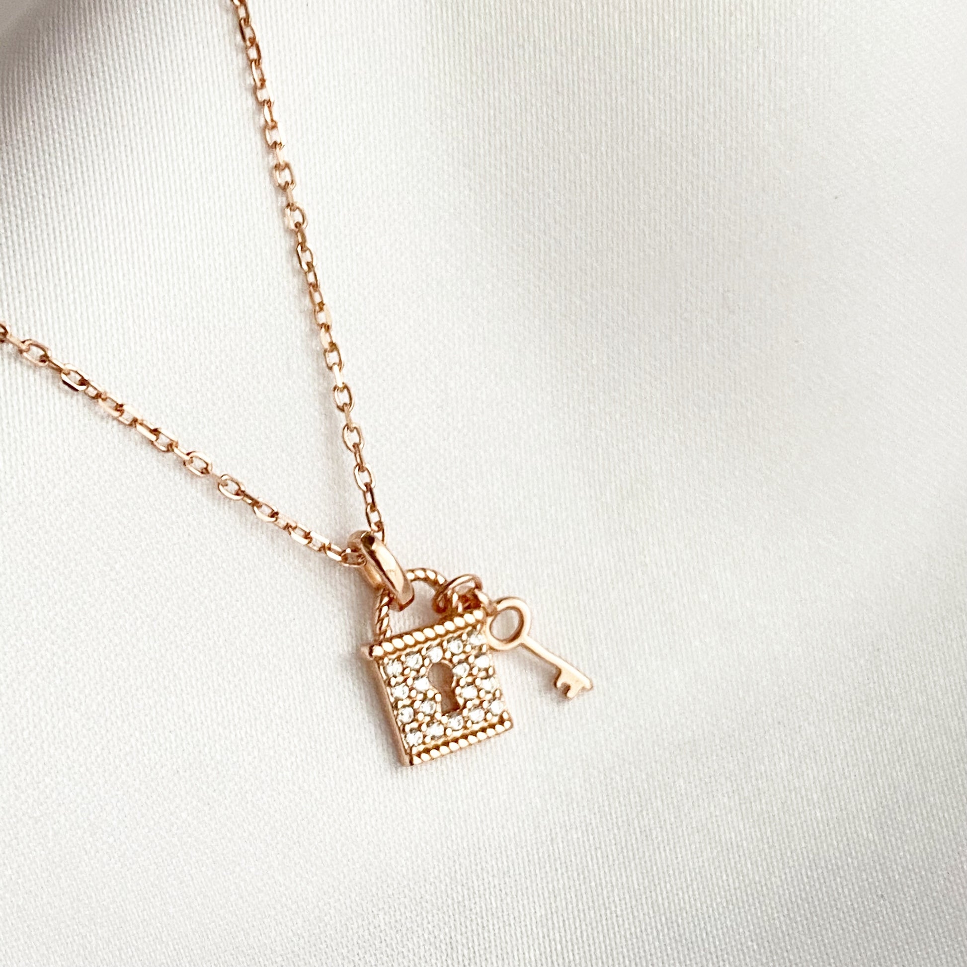 Tiffany Padlock & Key Necklace - Blush & Co.