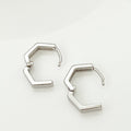 Geometric Huggie Earrings - Silver - Blush & Co.