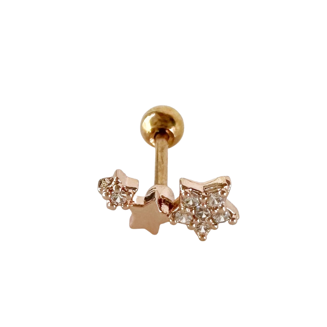 Galaxy of Stars Rose Gold Barbell Earring - Blush & Co.