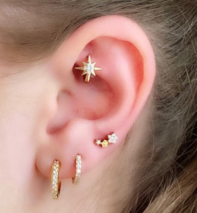 Galaxy of Stars Gold Barbell Earring - Blush & Co.