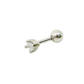 Zirconia Rhombus Barbell Stud Earring - Silver - Blush & Co.