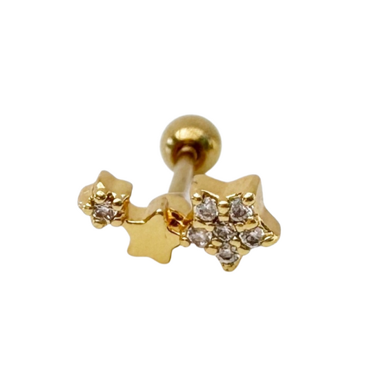 Galaxy of Stars Gold Barbell Earring - Blush & Co.