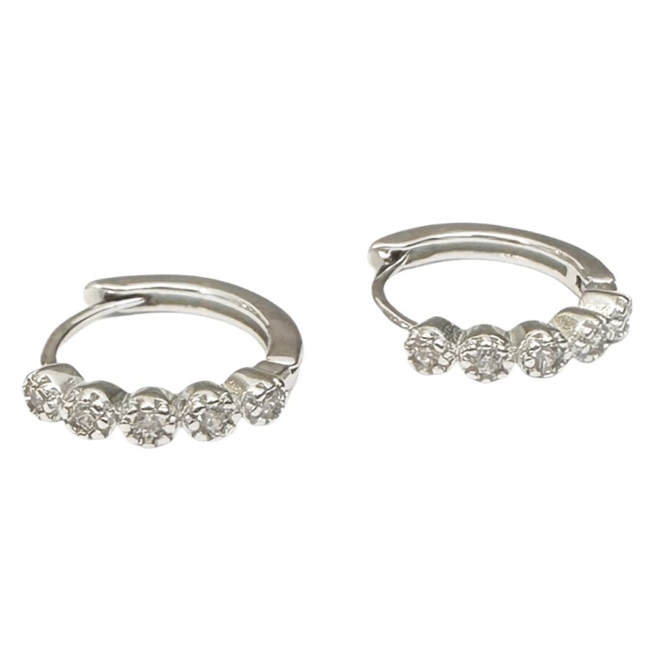 Zara Silver Huggie Earrings - Blush & Co.