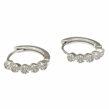 Zara Silver Huggie Earrings - Blush & Co.