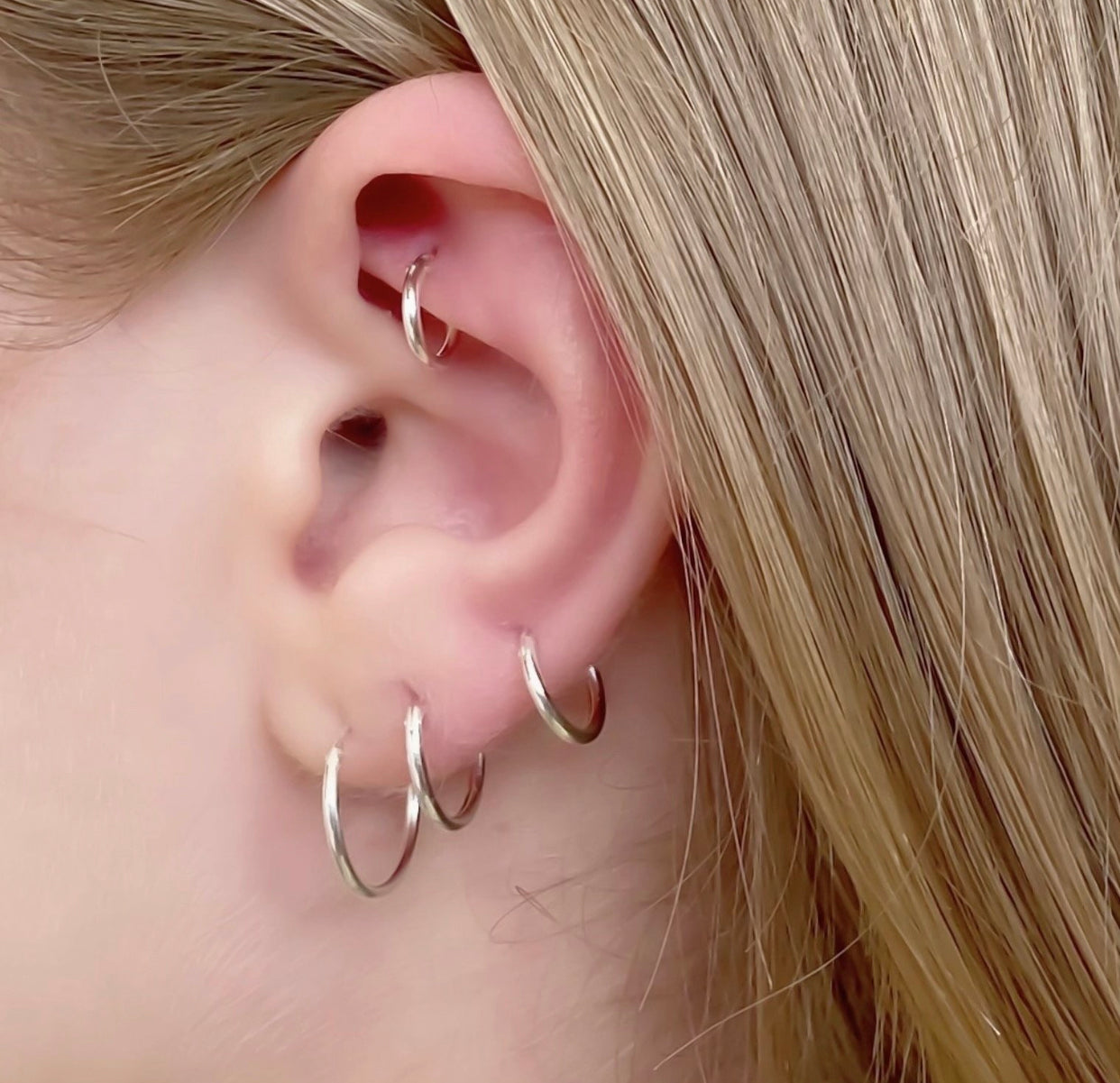 Gold Sleeper Hoops - Blush & Co.