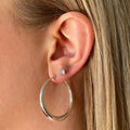 Tube Silver Hoop Earrings - Blush & Co.