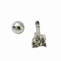 Zirconia Trinity Barbell Stud Earring - Silver - Blush & Co.
