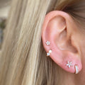 Tiny Daisy Crystal Barbell Earring - Rose Gold - Blush & Co.