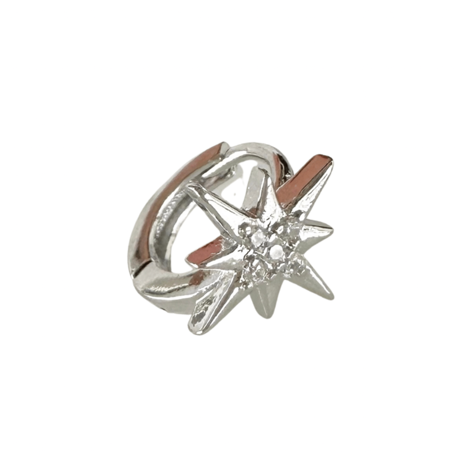 Tiny Twilight Crystal Huggie Earring - Silver - Blush & Co.