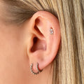 Beaded Silver Huggie Earrings - Blush & Co.