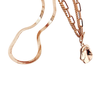 Rose Gold Necklace - Two Piece Set