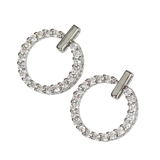 Silver Open Circle Stud Earrings - Blush & Co.