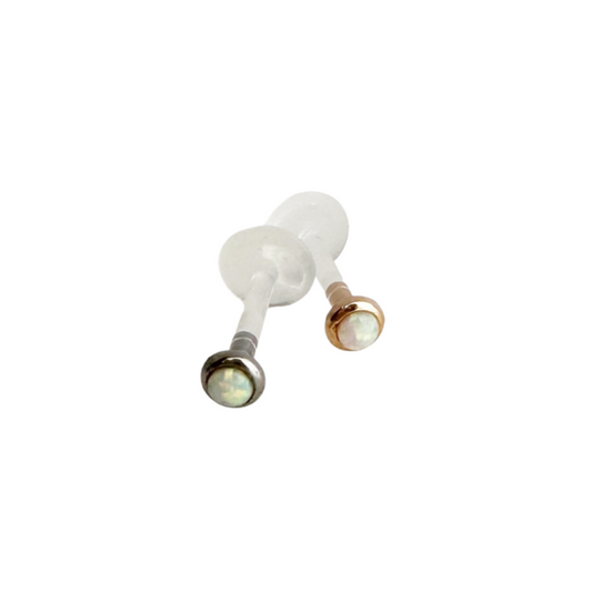 Mini Opal Acrylic Silver Flat Back Earring - Blush & Co.