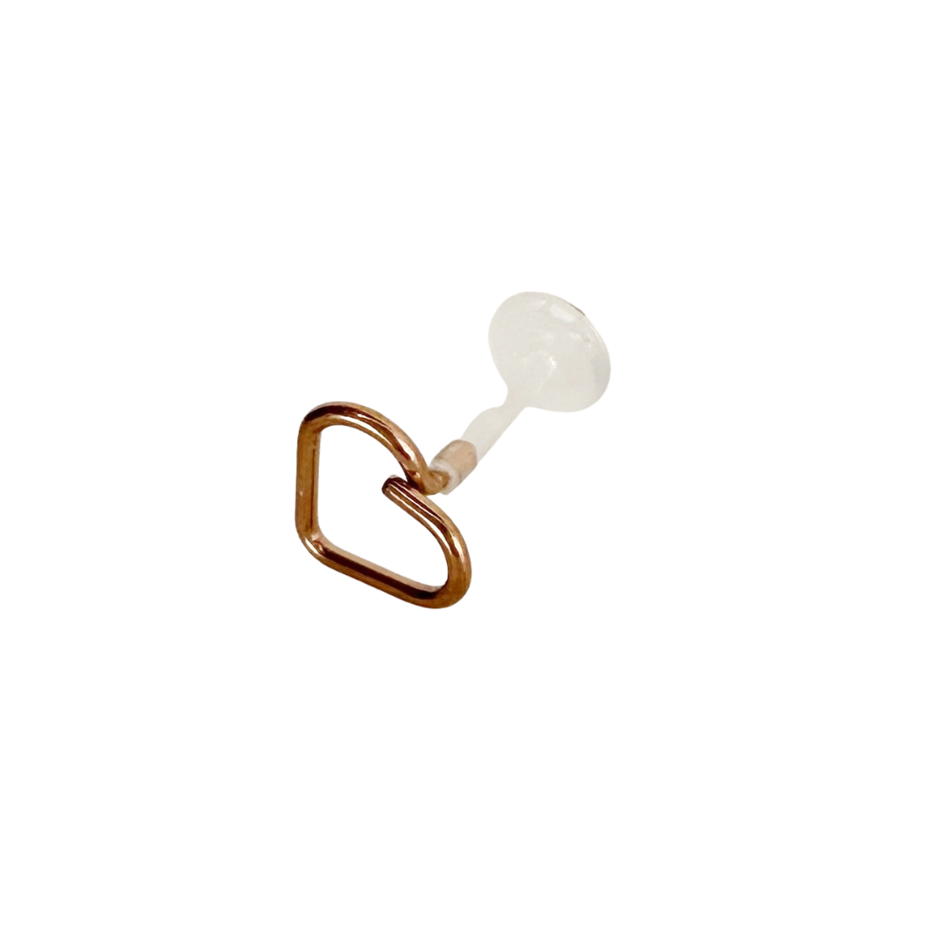 Open Heart Acrylic Flat Back Earring - Rose Gold - Blush & Co.