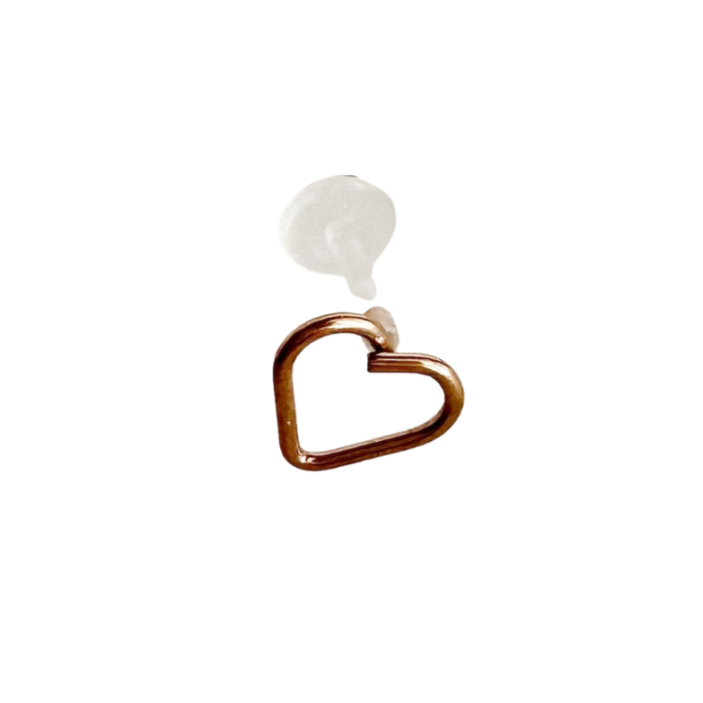 Open Heart Acrylic Flat Back Earring - Rose Gold - Blush & Co.