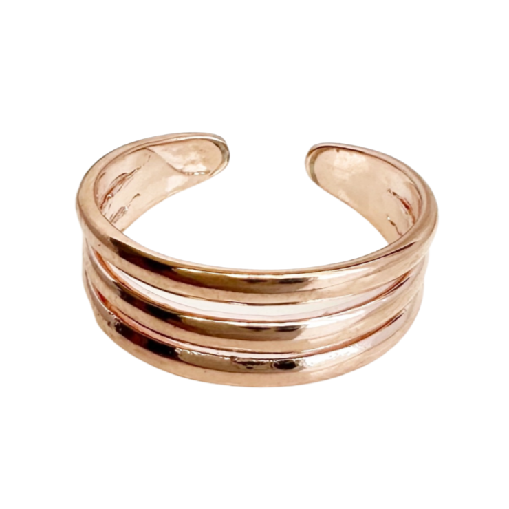 Three Band Rose Gold Toe Ring - Blush & Co. Rose Gold Jewellery Australia