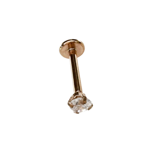 Zirconia Rose Gold Flat Back Earring - Blush & Co.