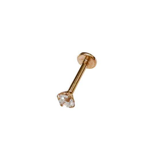 Zirconia Rose Gold Flat Back Earring - Blush & Co.