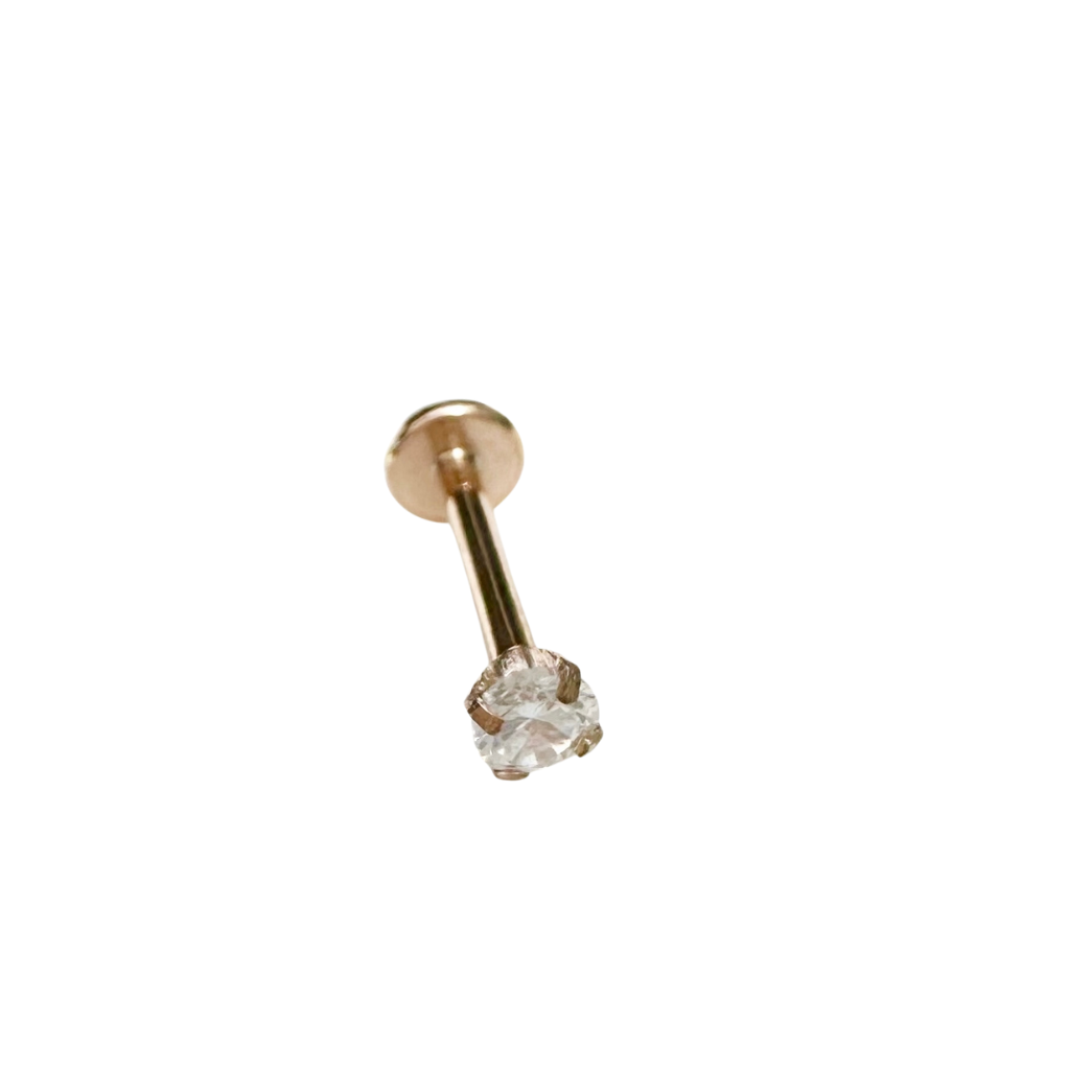 Zirconia Rose Gold Flat Back Earring - Blush & Co.