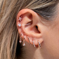 Tiny Star Crystal Barbell Earring - Rose Gold - Blush & Co.