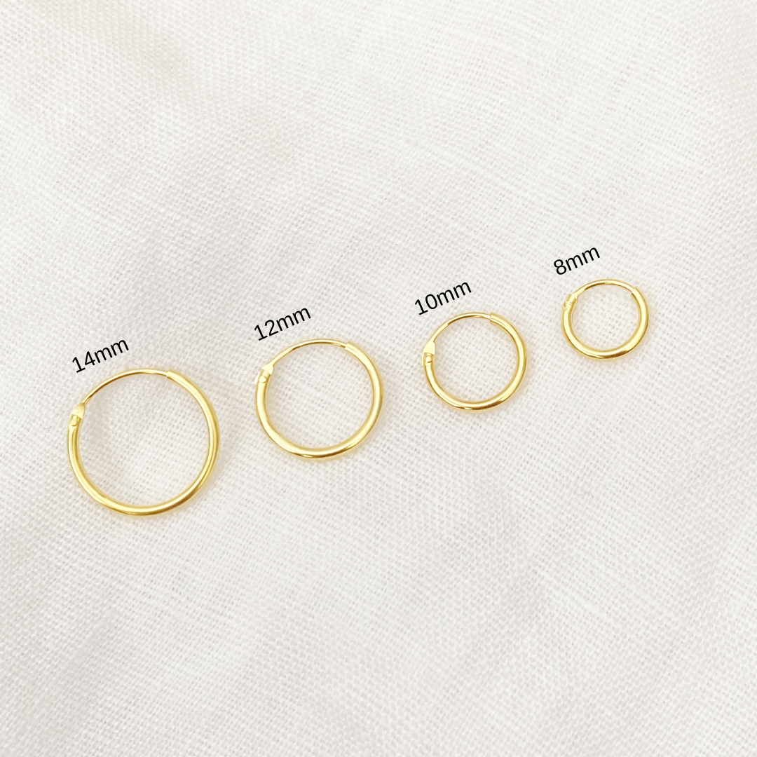Gold Sleeper Hoops - Blush & Co.