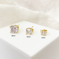 Cubic Zirconia Stud Earrings - Gold - Blush & Co.